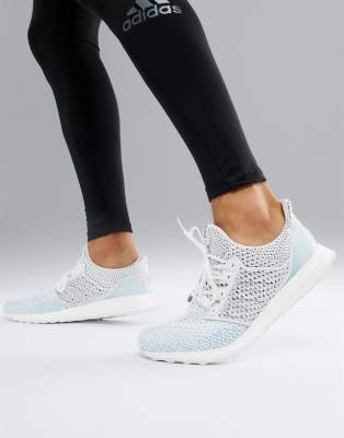 adidas white knitted trainers