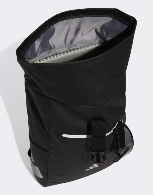adidas performance – Ultramodern – Back-to-University – Svart och vit ryggsäck med rullock, 3 av 3