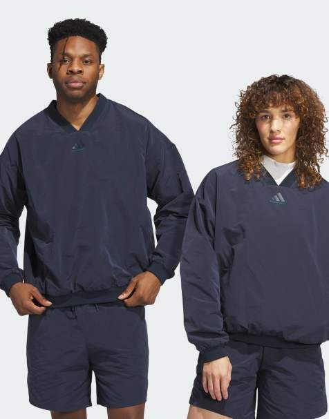 adidas Performance – Unisex-Basketball-Sweatshirt aus Webstoff in Aurora-Tintenblau mit Rundhalsausschnitt - view 1