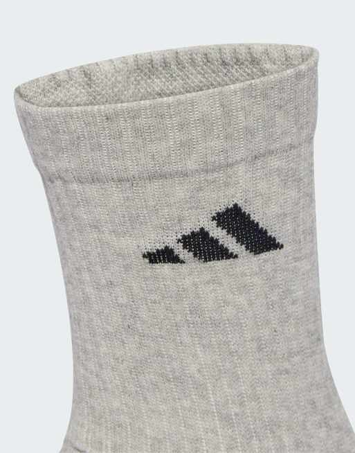 adidas Performance – Vita, mellangrå, melerade sportstrumpor med dämpning, 6-pack, 3 av 3