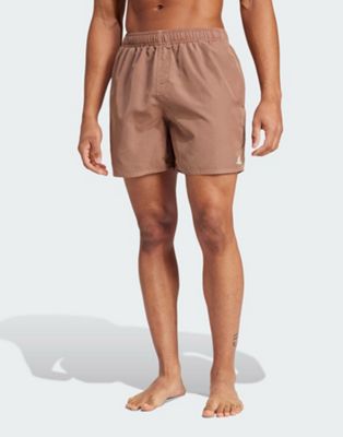 adidas Performance washed out Cix swim shorts in brown