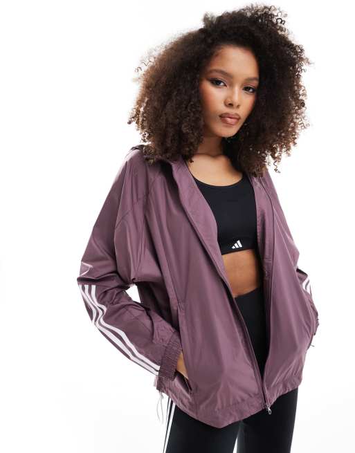 adidas Performance wind rdy hyperglam windbreaker jacket in purple