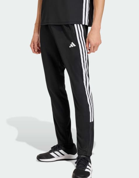 adidas Performance – Workout Essentials All-Set – Strickhose in Schwarz / Weiß mit den drei Streifen - view 1