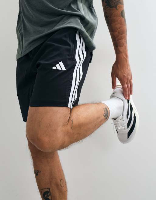 adidas Performance Workout essentials base 3 stripes woven short in black, 4 of 5