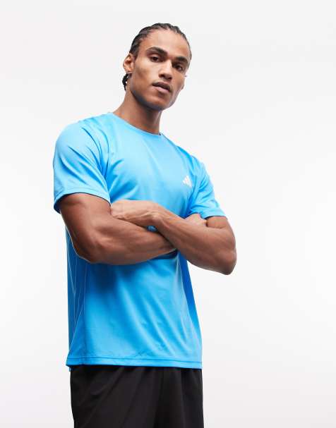 adidas performance Workout essentials base tee in blue - view 1