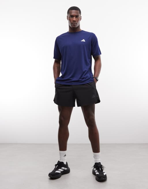 adidas performance Workout essentials base tee in navy, 2 of 5