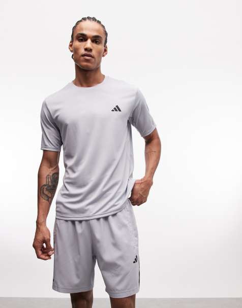 adidas performance Workout essentials base tee in silver grey - view 1