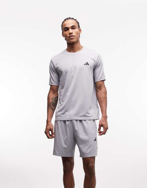 adidas Performance – Workout Essentials – Basic-T-Shirt in Silbergrau, 3 von 5