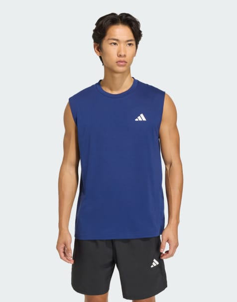adidas Performance - Workout Essentials - Feelready - Mouwloos T-shirt in donkerblauw - view 1
