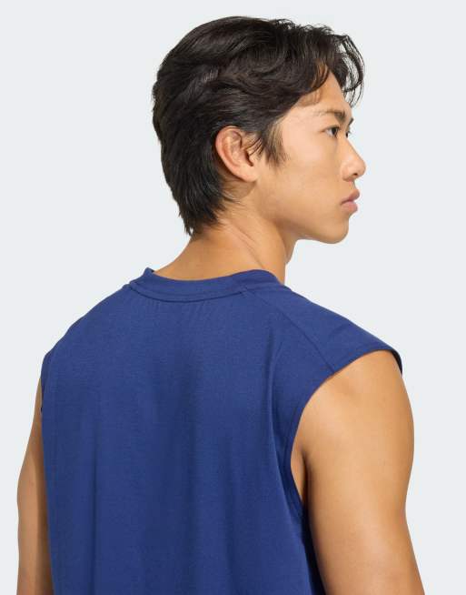 adidas performance Workout essentials feelready sleeveless t-shirt in dark blue, 2 of 4