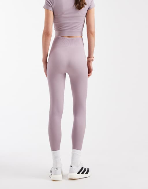adidas performance Workout essentials full-length knit leggings in preloved fig, 2 of 5