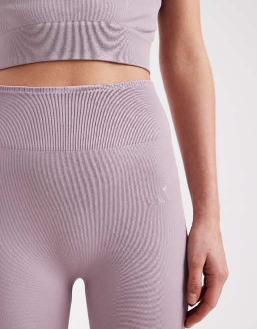adidas performance Workout essentials full-length knit leggings in preloved fig, 3 of 5
