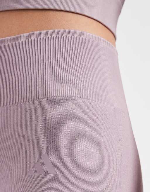 adidas performance Workout essentials full-length knit leggings in preloved fig, 5 of 5