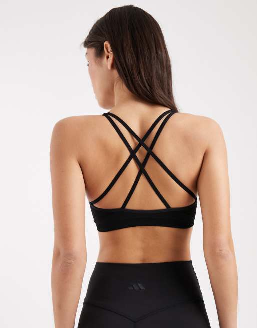 adidas Performance – Workout Essentials – Gestrickter BH in Schwarz mit leichter Stützfunktion, 2 von 4