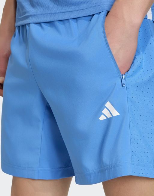 adidas Performance – Workout Essentials – Gewebte Basic-Shorts in Ray Blue, 3 von 4
