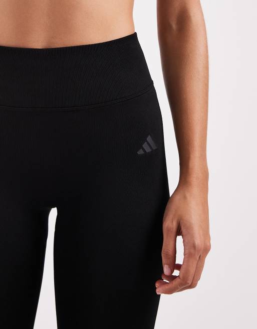 adidas Performance – Workout Essentials Knit Scrunch – 7/8-Leggings in Schwarz, 3 von 5