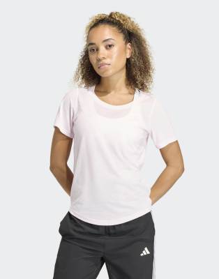 adidas Performance - Workout Essentials - T-Shirt in Clear Pink mit U-Ausschnitt-Rosa