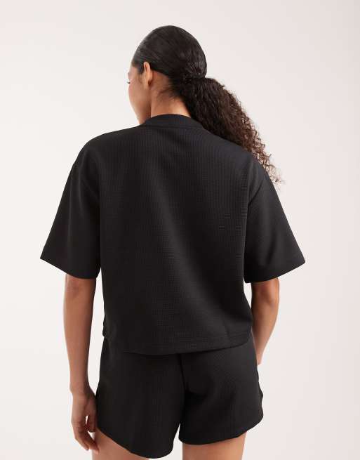adidas Performance - Yoga Motion - T-shirt in piqué nera, 3 di 4