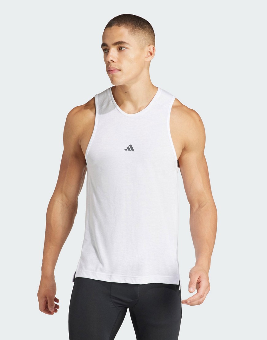 adidas Performance yoga training tank top in white