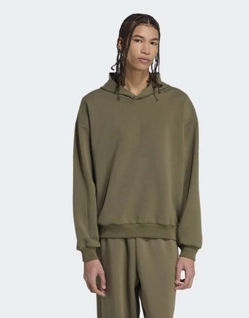 adidas Performance - Zachte luxe hoodie in olijfgroen