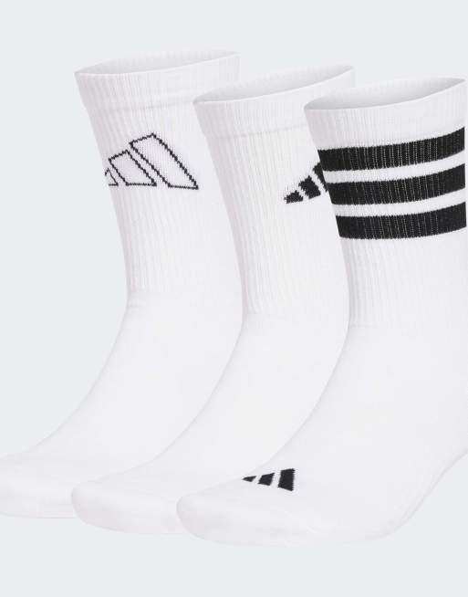 adidas performance – Zestaw 3 par skarpetek w kolorach białym i czarnym z logo