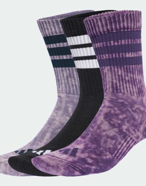 adidas performance – Zestaw 3 par sportowych skarpetek w odcieniach fioletu z efektem sprania