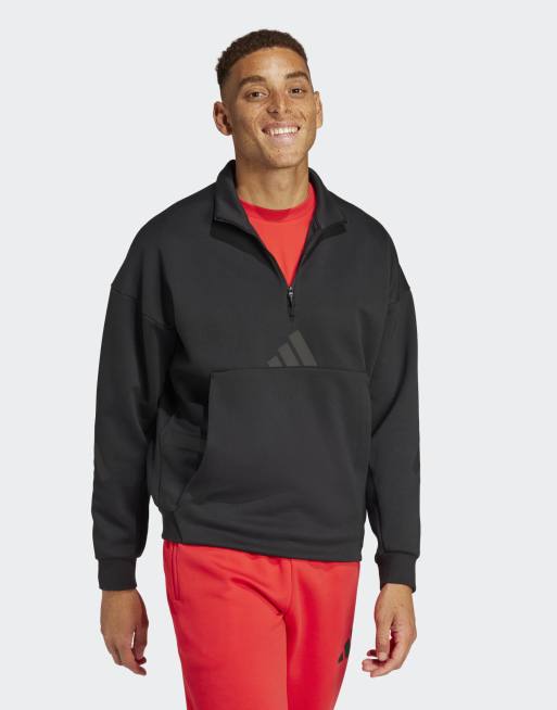 adidas performance - z.n.e. - Felpa nera con zip corta