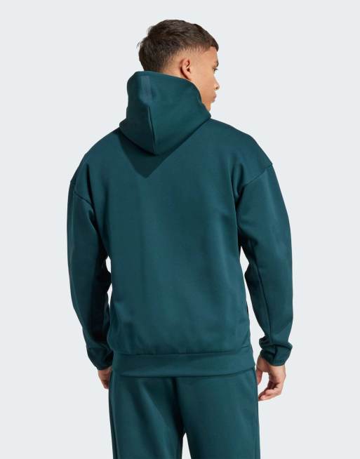 adidas performance full-zip hooded track jacket in aurora