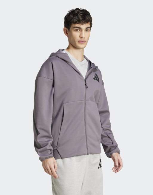 ジャケット・アウター 44 Grey Strata Coat from AW23 adidas performance Z.n.e. full-zip hooded track jacket in grey