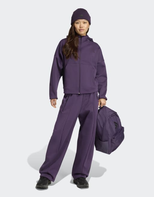 adidas performance – Z.N.E. – Lila huvtröja med dragkedja, 3 av 4