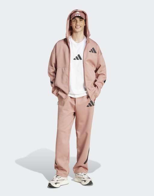 adidas performance - z.n.e. - Pantaloni color argilla caldo con spacco sul fondo