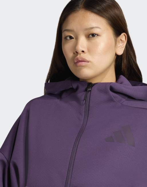 adidas performance – Z.N.E. – Śliwkowa rozpinana bluza z kapturem, 4 z 4