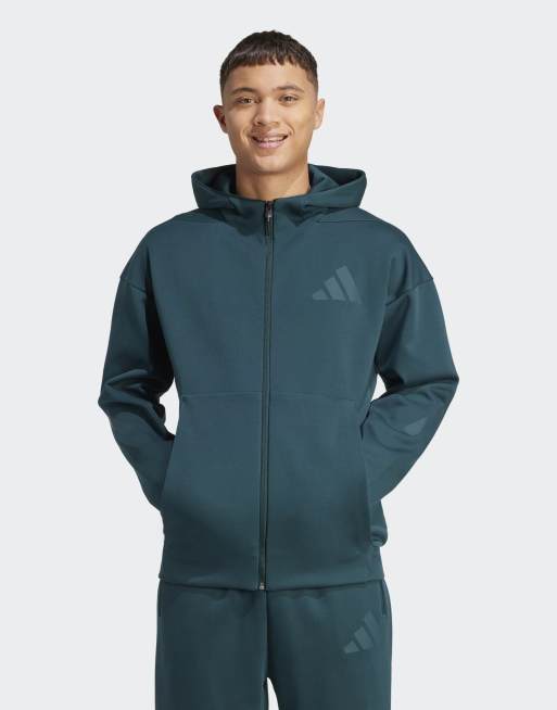 adidas Performance - Z.N.E. - Trainingsjack met rits en capuchon in aurora klimop