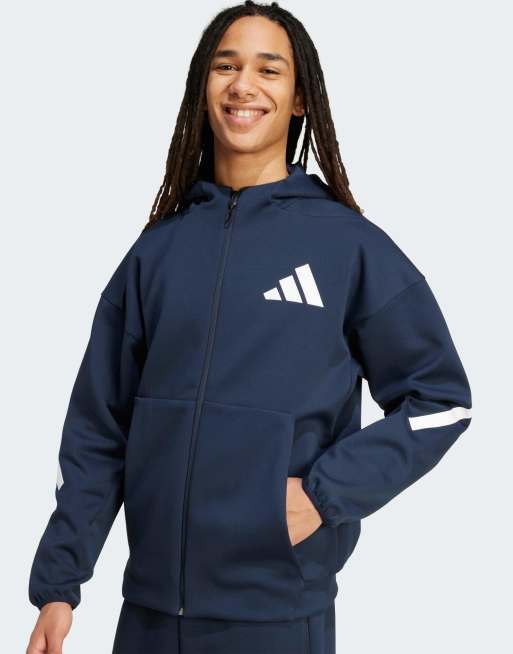 adidas Performance – Z.N.E. – Trainingsjacke in Aurora Ink mit Kapuze und Reißverschluss, 3 von 4