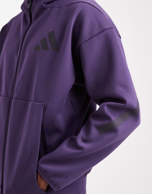 adidas Performance – Z.N.E. – Trainingsjacke in Aurora Plum mit Kapuze und Reißverschluss, 2 von 5