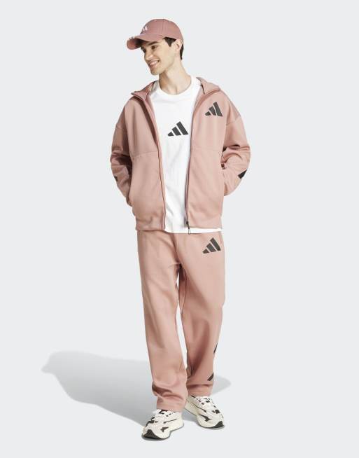 adidas Performance – Z.N.E. – Trainingsjacke in Warm Clay mit Reißverschluss und Kapuze, 4 von 4