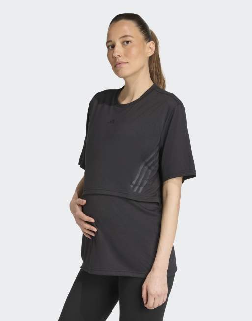 adidas Performance - Zwangerschapskleding - T-shirt in zwart, 3 van 4