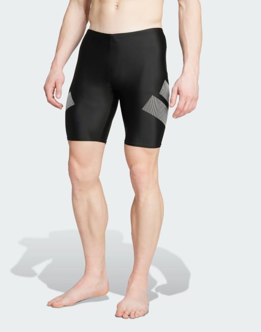 adidas performance - Zwemboxershort met grote staafjes in zwart
