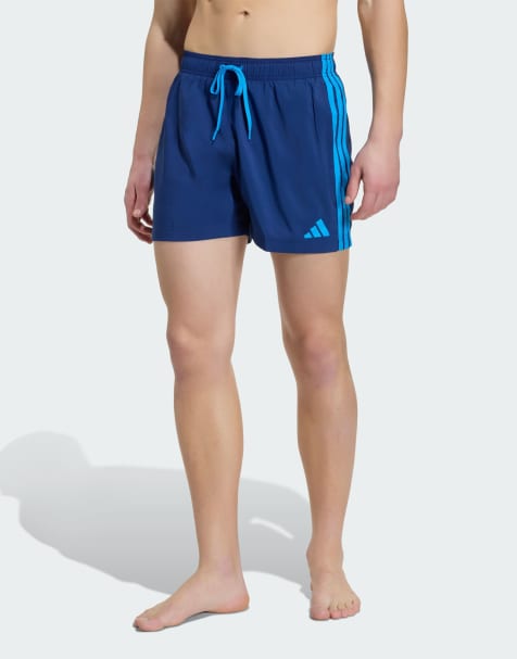 adidas Performance - Zwemshort met 3-Stripes in donkerblauw en felblauw - view 1