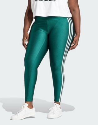 adidas Plus 3-stripes leggings in green