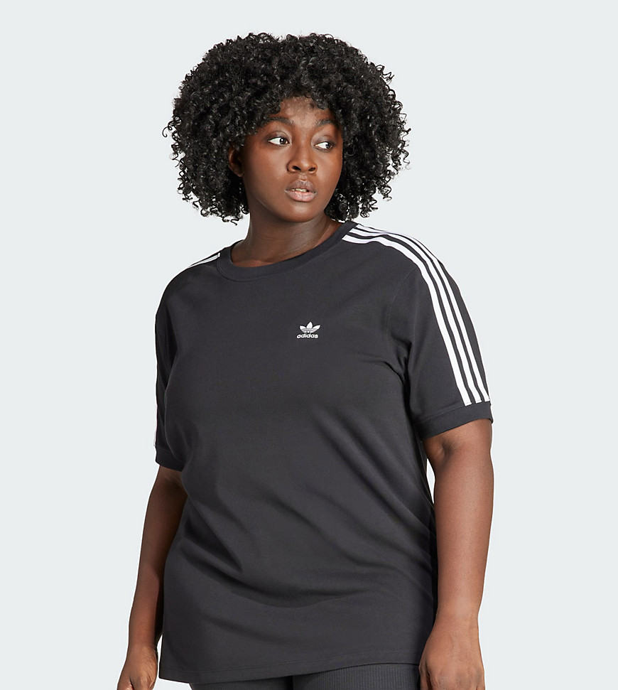 adidas Plus 3-stripes t-shirt in black