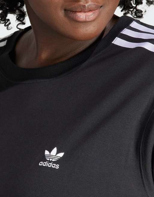 adidas Plus 3-stripes t-shirt in black, 4 of 4