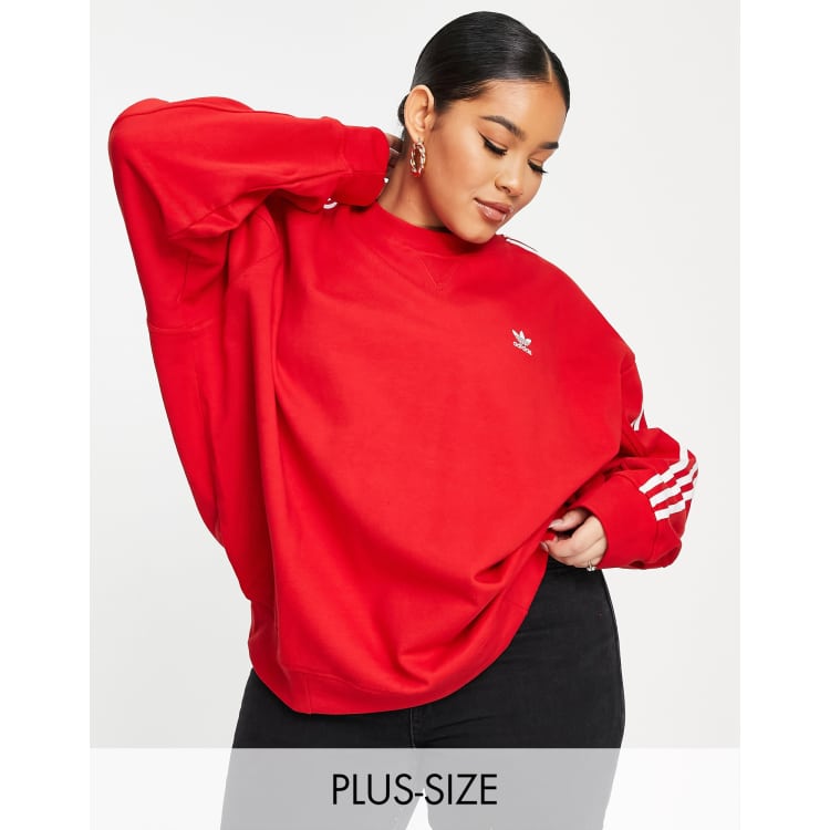 adidas Plus Adicolor Classics oversized sweatshirt in red ASOS