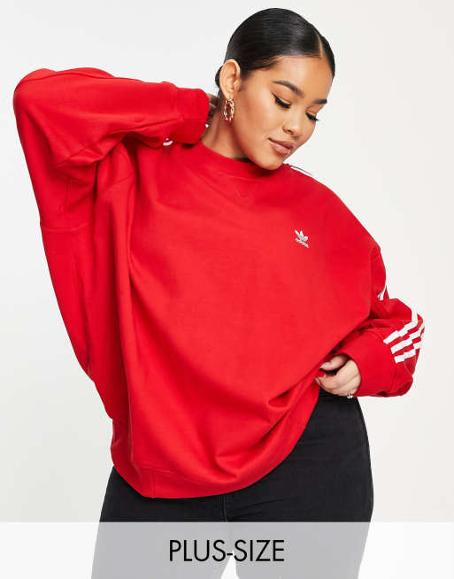 Red oversized sweatshirt sale