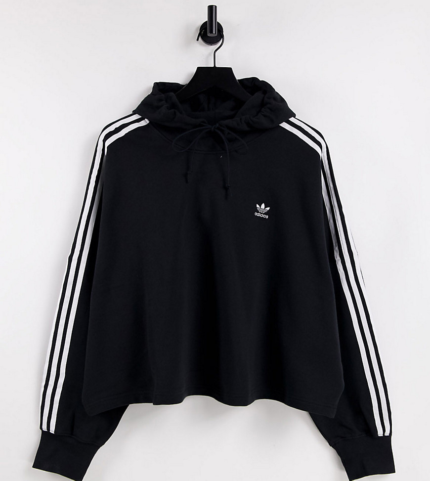 Adidas plus cropped hoodie in black