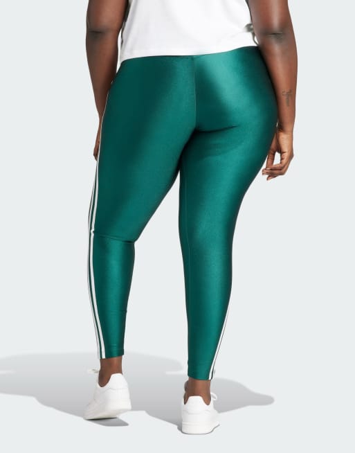 adidas Plus – Leggings in Grün mit 3 Streifen, 3 von 4