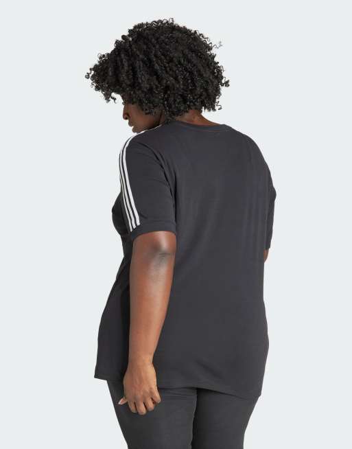 adidas Plus - Sort T-shirt med 3 striber, 2 af 4