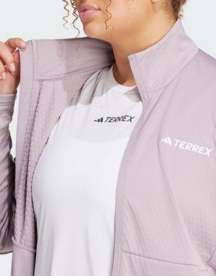 adidas Terrex plus multi full zip fleece jacket in purple