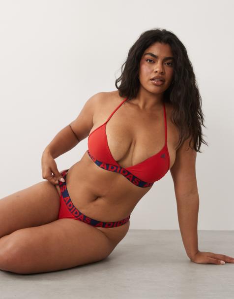 adidas plus tie swim bikini in red - view 1