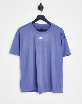 adidas Plus training 3-stripes Aeroready t-shirt in violet